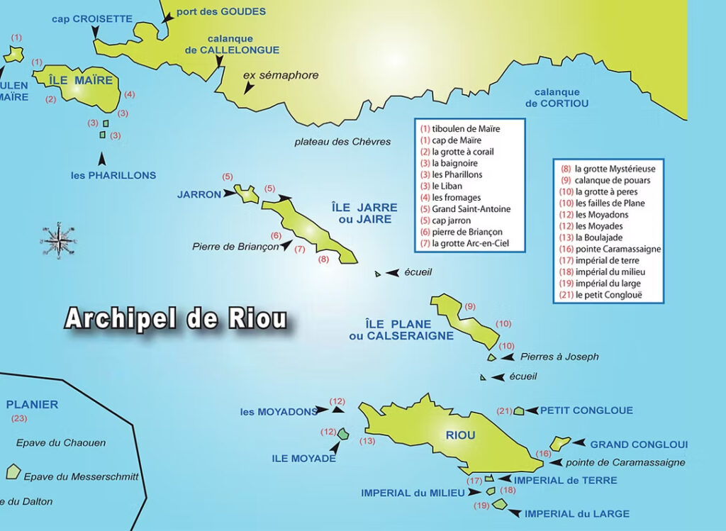 Carte de l'Archipel-de-Riou